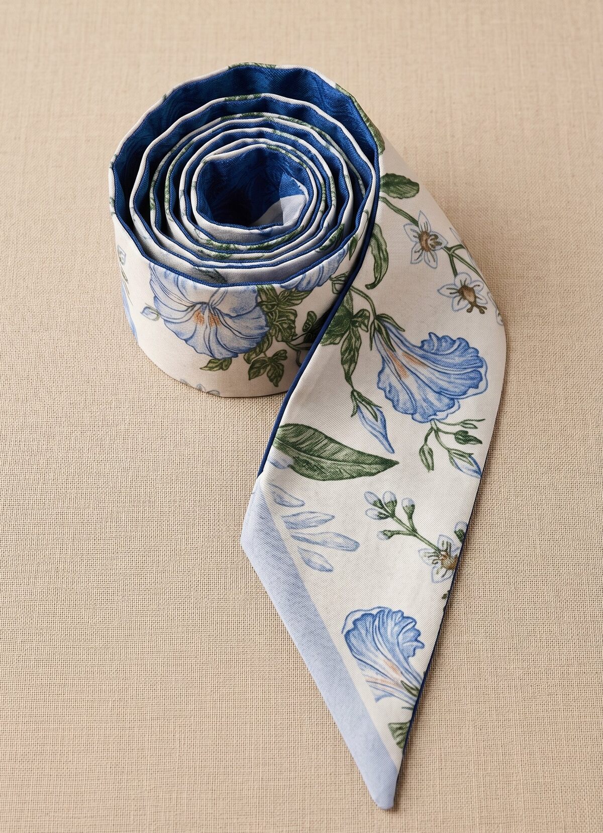 Foulard bandeau - floral bleu