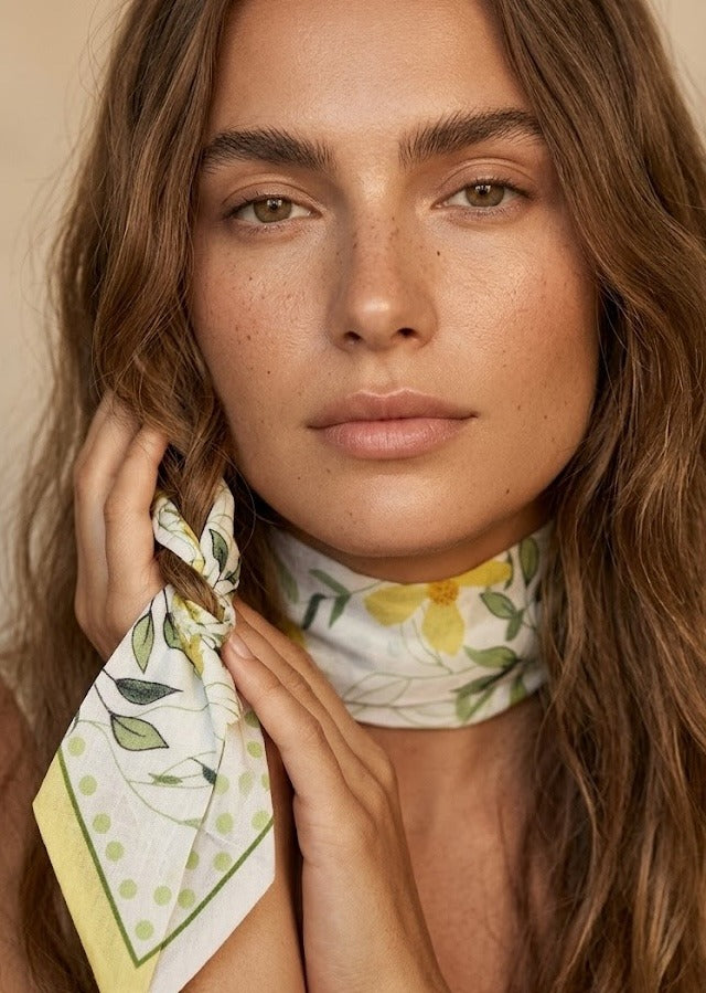 Foulard bandeau - floral jaune