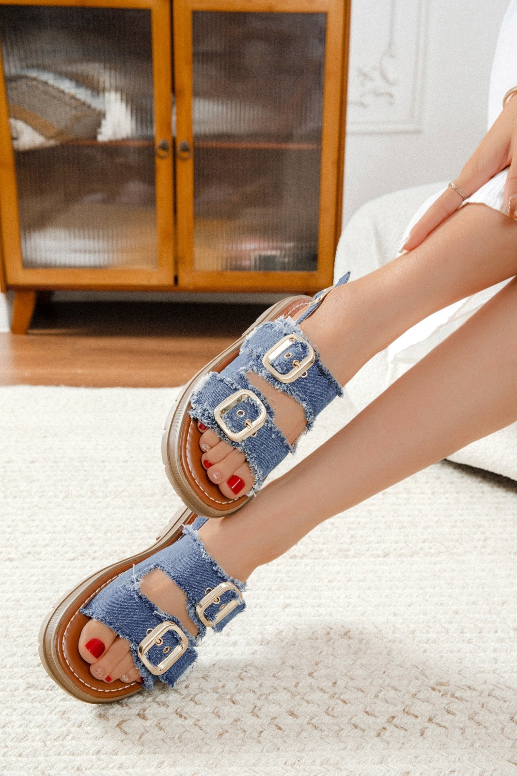 Sandales Eva - jean bleu