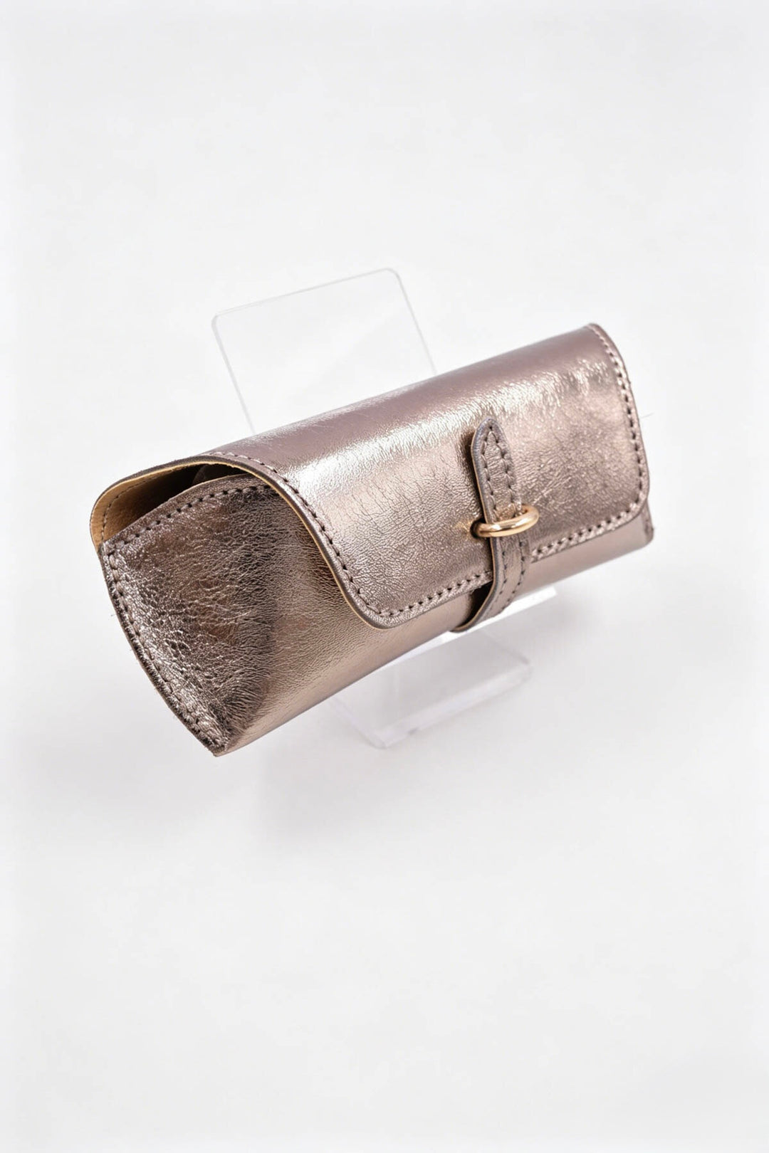 Étui à lunettes en cuir - bronze