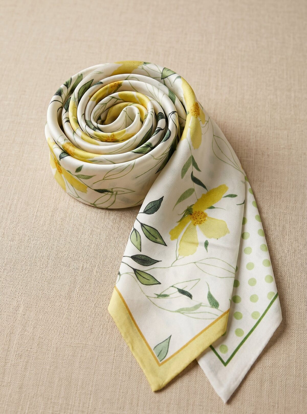 Foulard bandeau - floral jaune