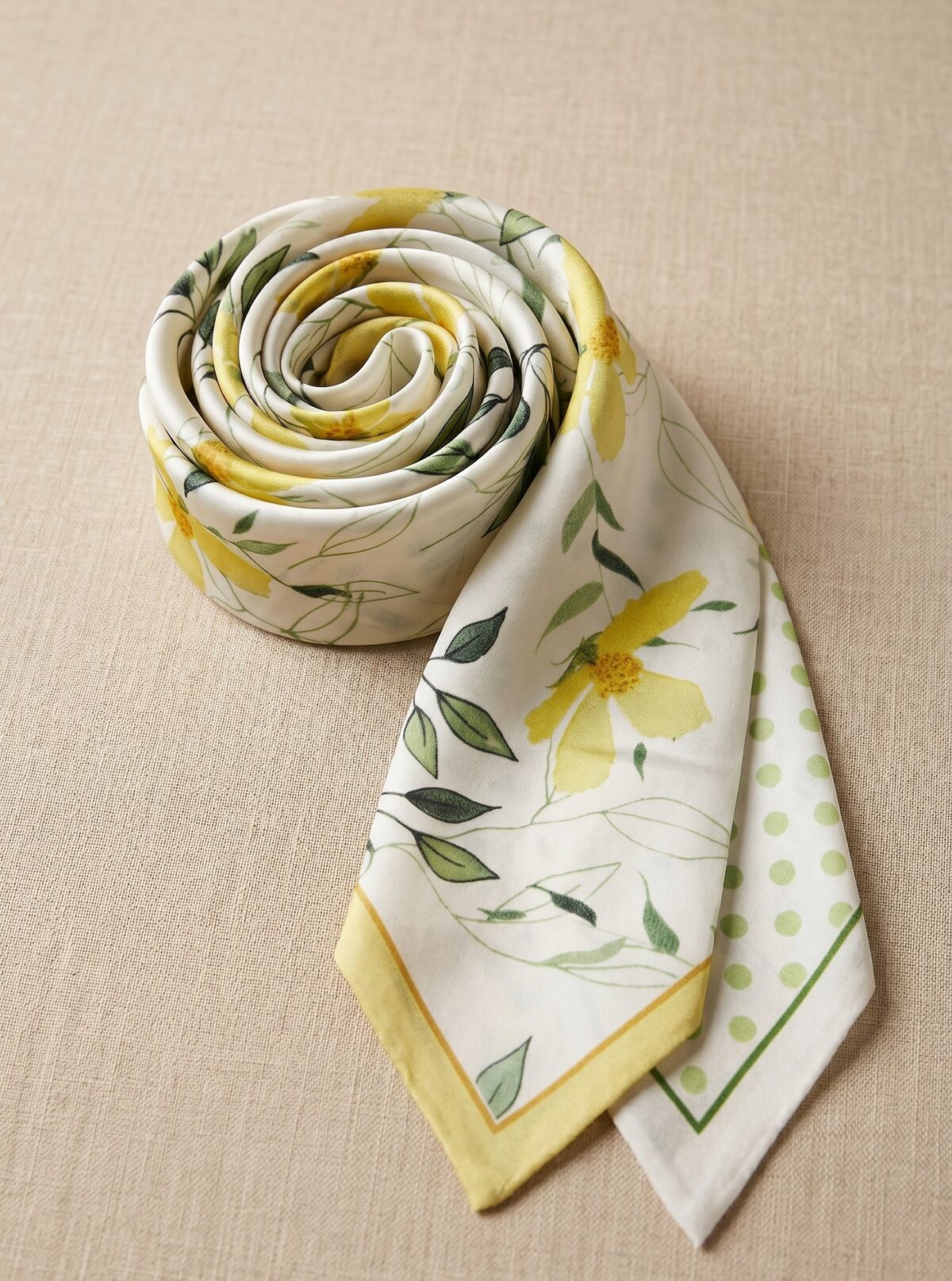 Foulard bandeau - floral jaune