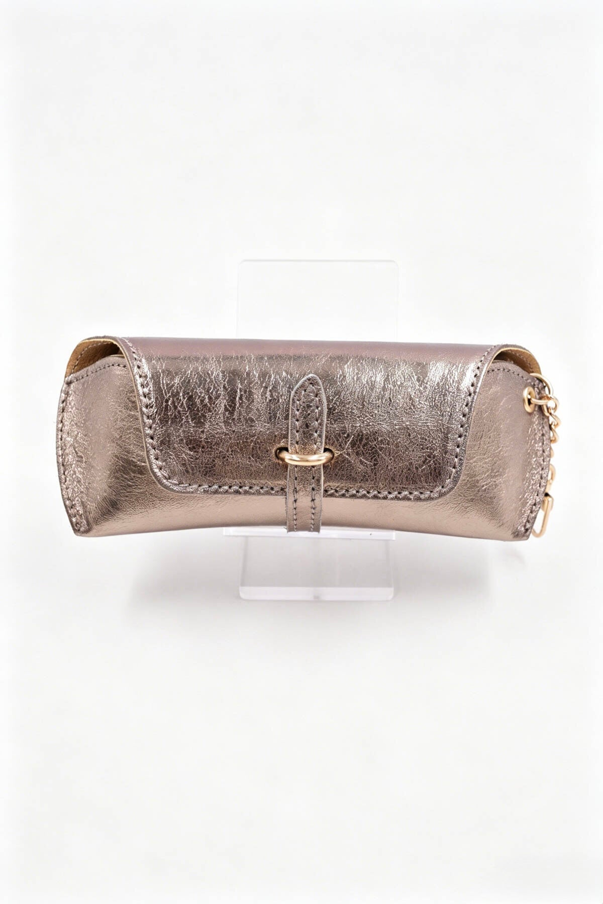 Étui à lunettes en cuir - bronze