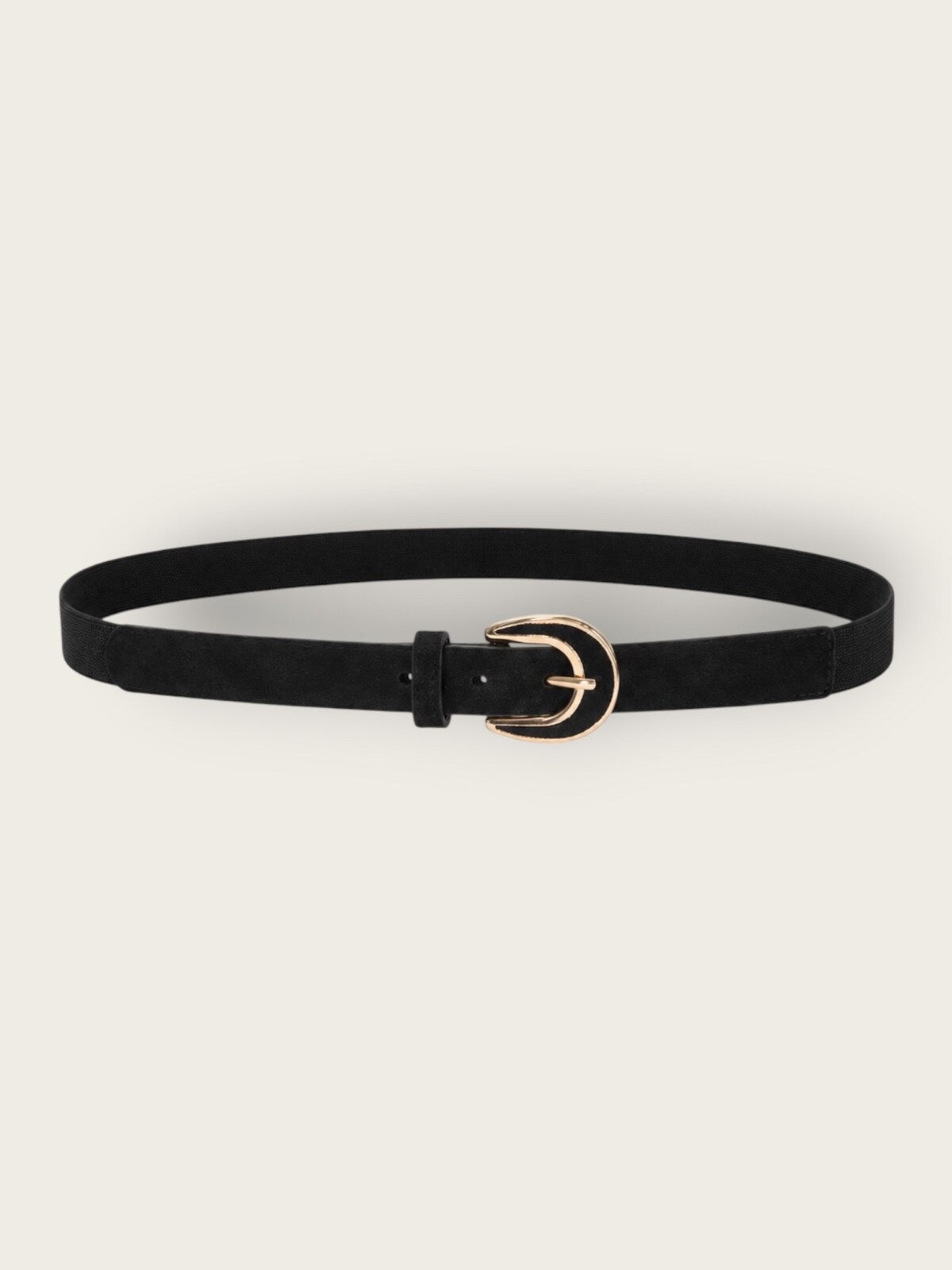 Ceinture élastique effet daim et boucle dorée