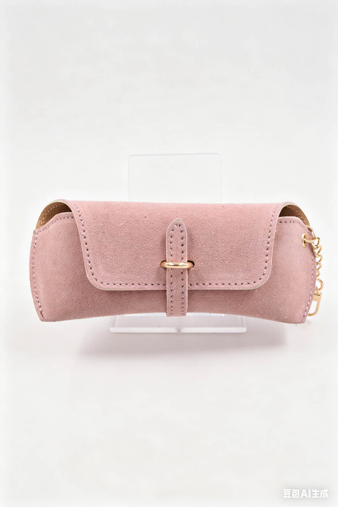 Étui à lunettes en cuir suédé - rose