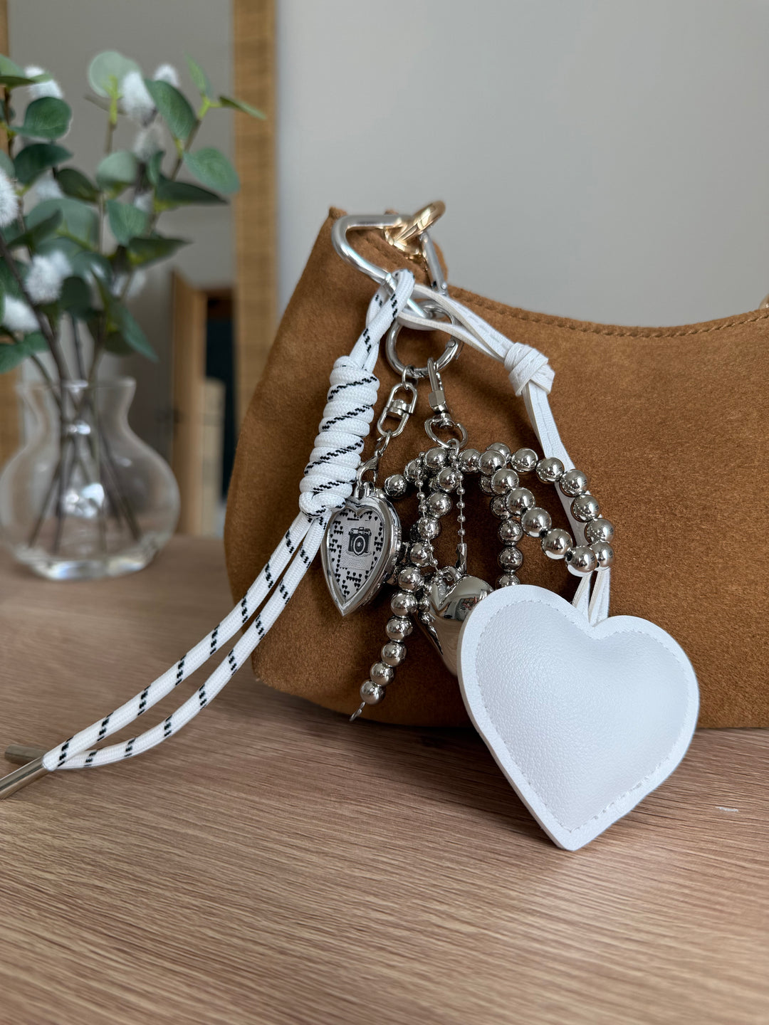 Bijoux de sacs - porte clés blanc