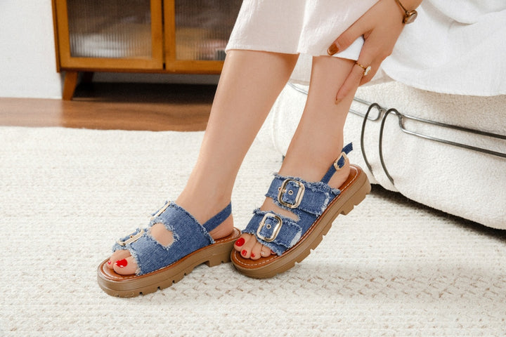 Sandales Eva - jean bleu