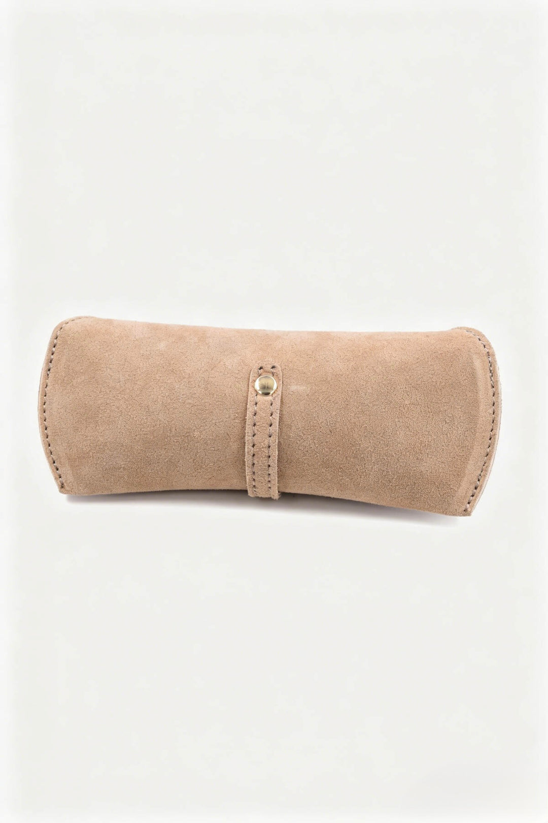 Étui à lunettes en cuir suédé - beige