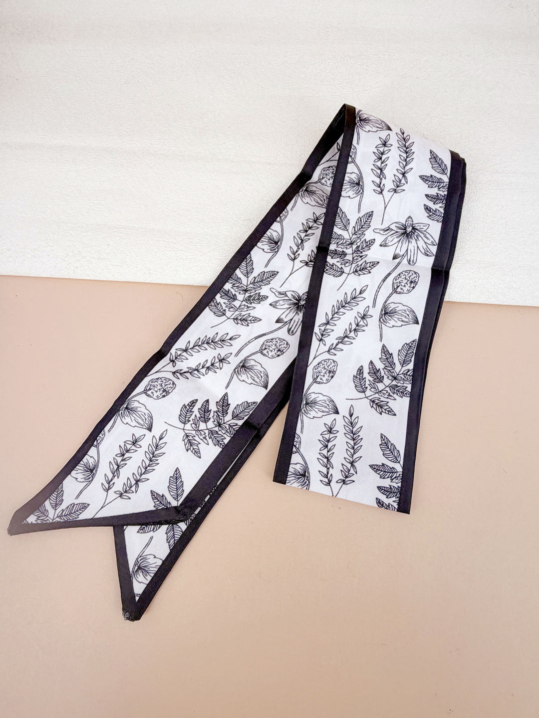 Foulard bandeau - botanique noir