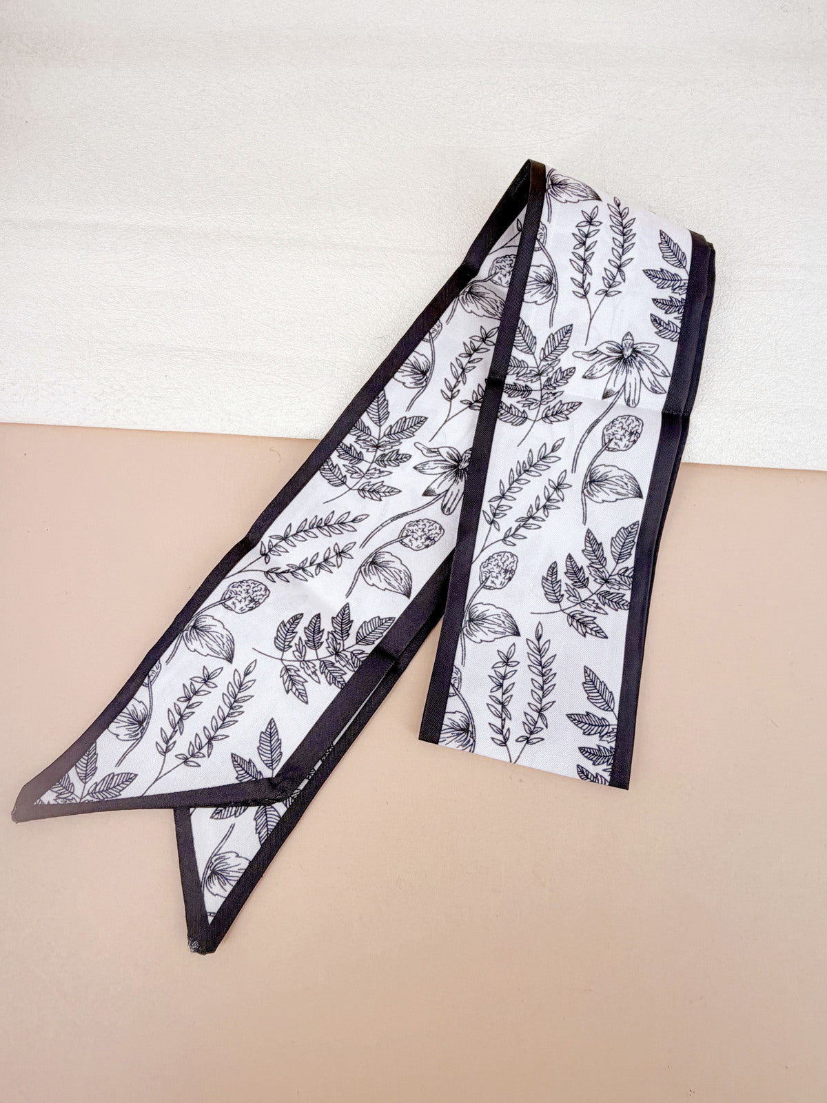 Foulard bandeau - botanique noir
