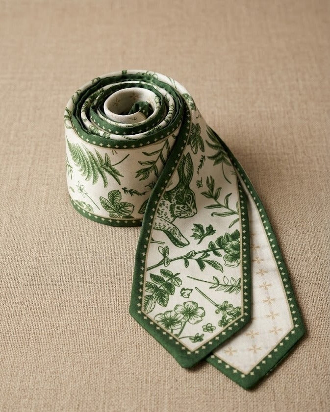 Foulard bandeau - botanique vert