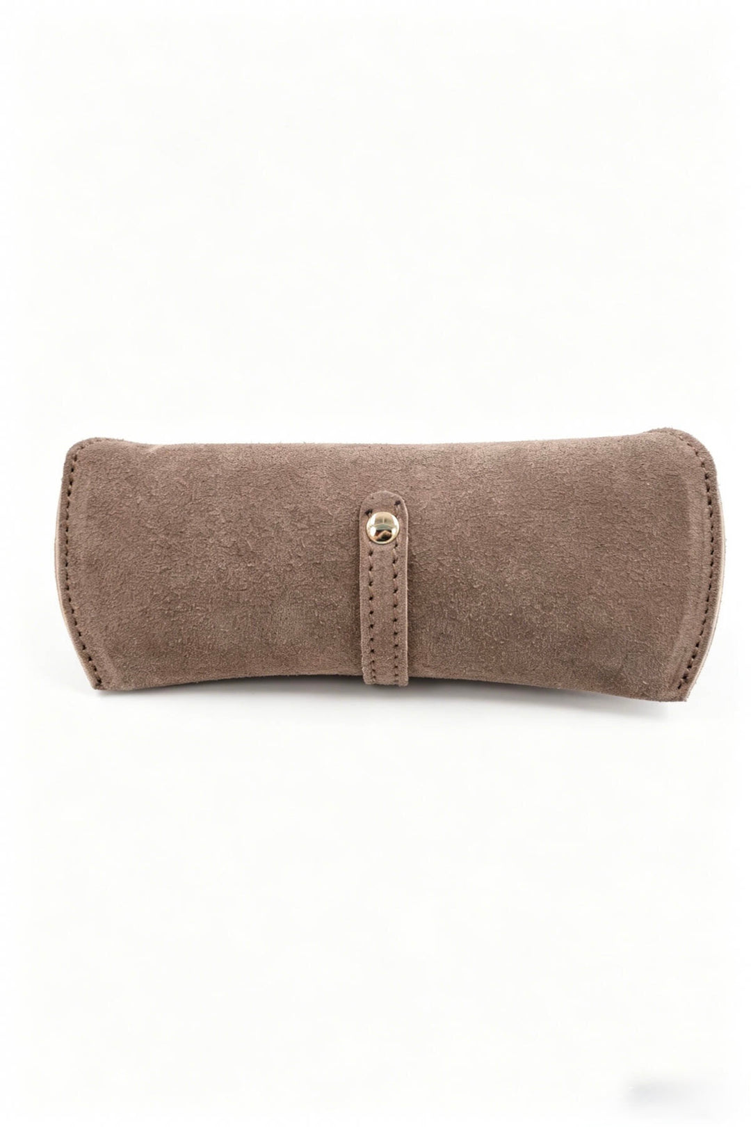 Étui à lunettes en cuir suédé - taupe