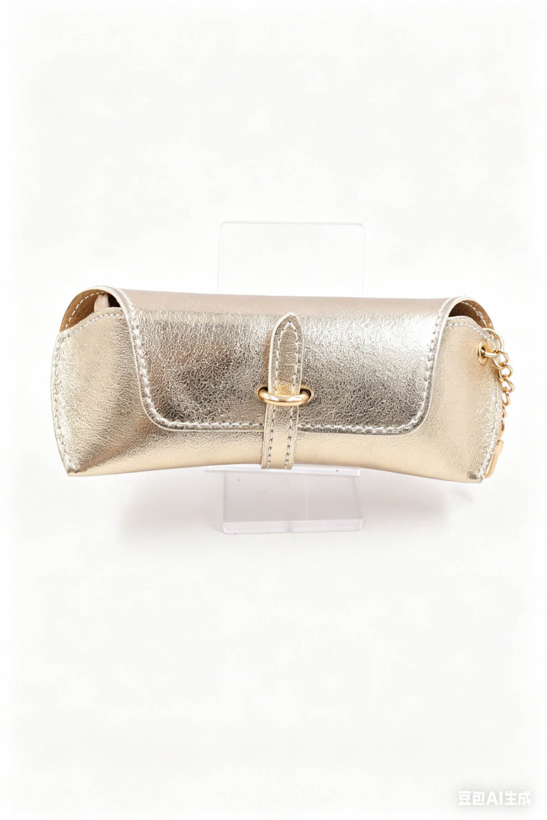Étui à lunettes en cuir - doré