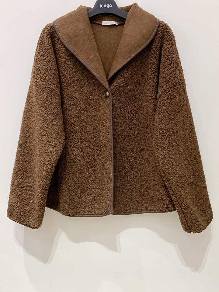 Veste Teddy - chocolat