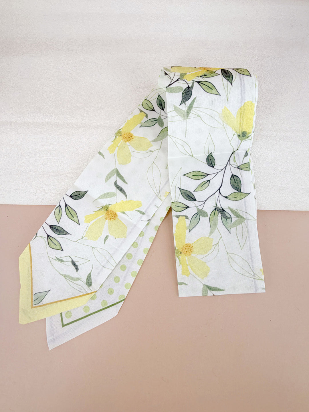 Foulard bandeau - floral jaune