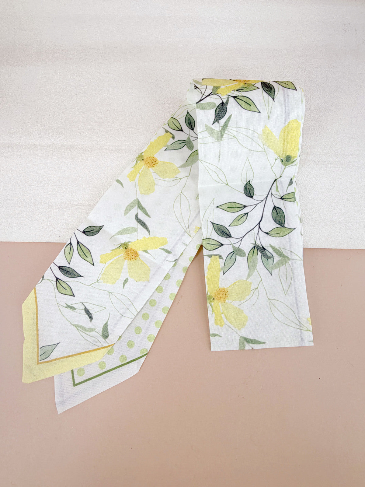 Foulard bandeau - floral jaune