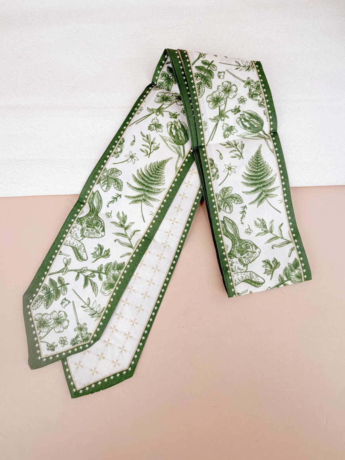 Foulard bandeau - botanique vert
