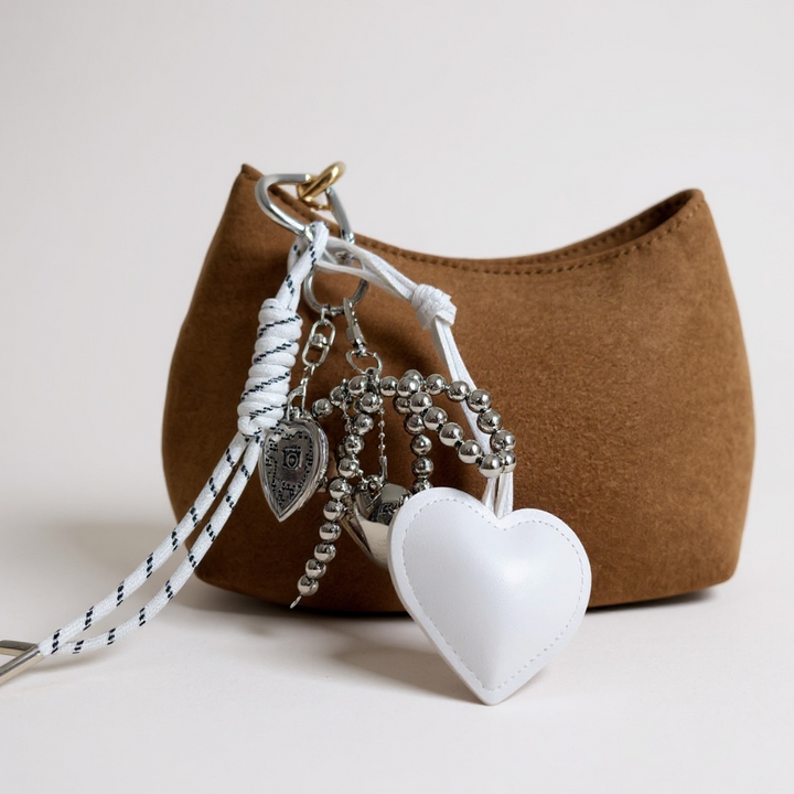Bijoux de sacs - porte clés blanc