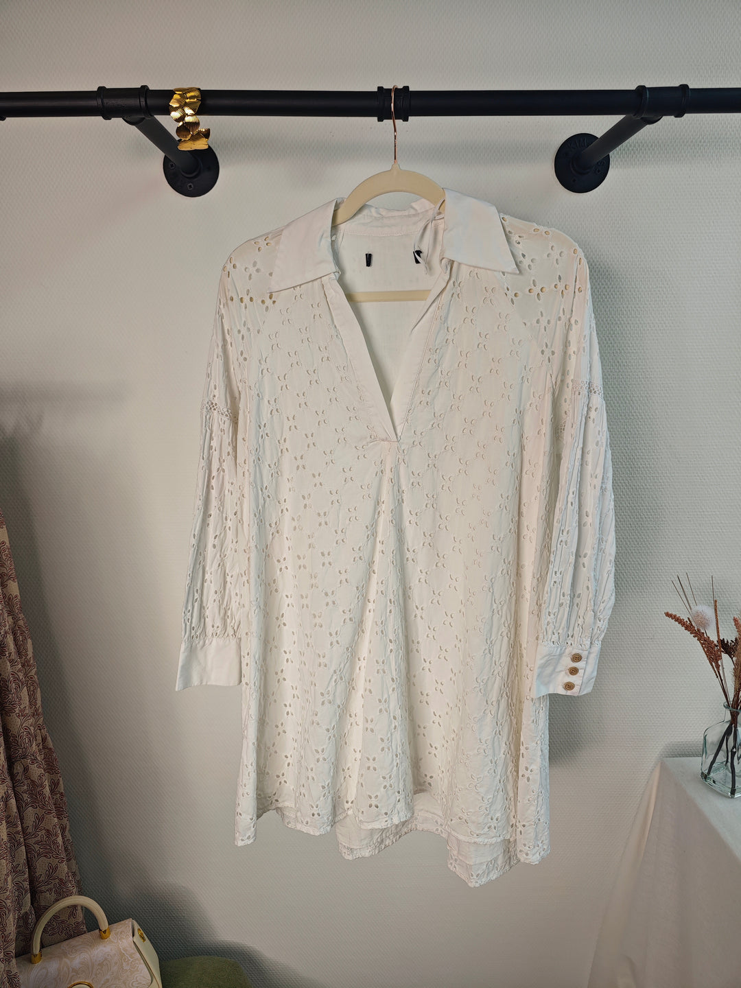 Robe courte broderie anglaise blanche - taille M