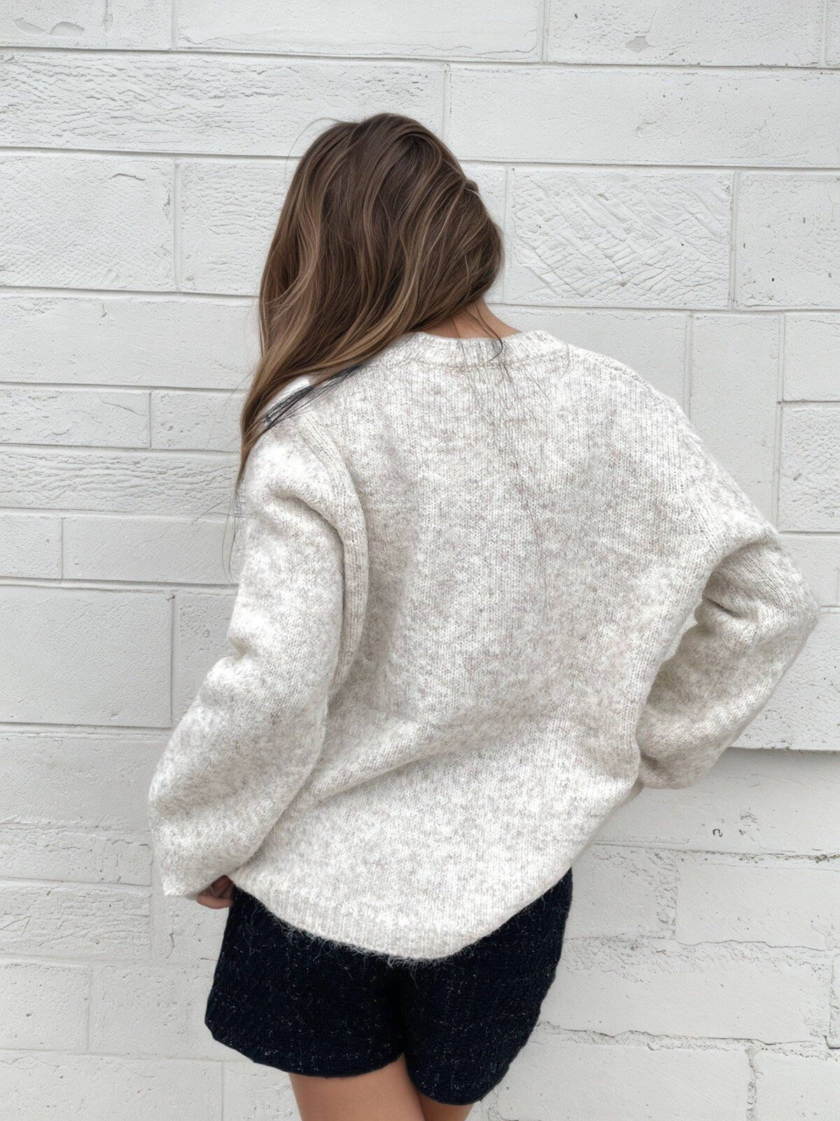 Pull beige rose
