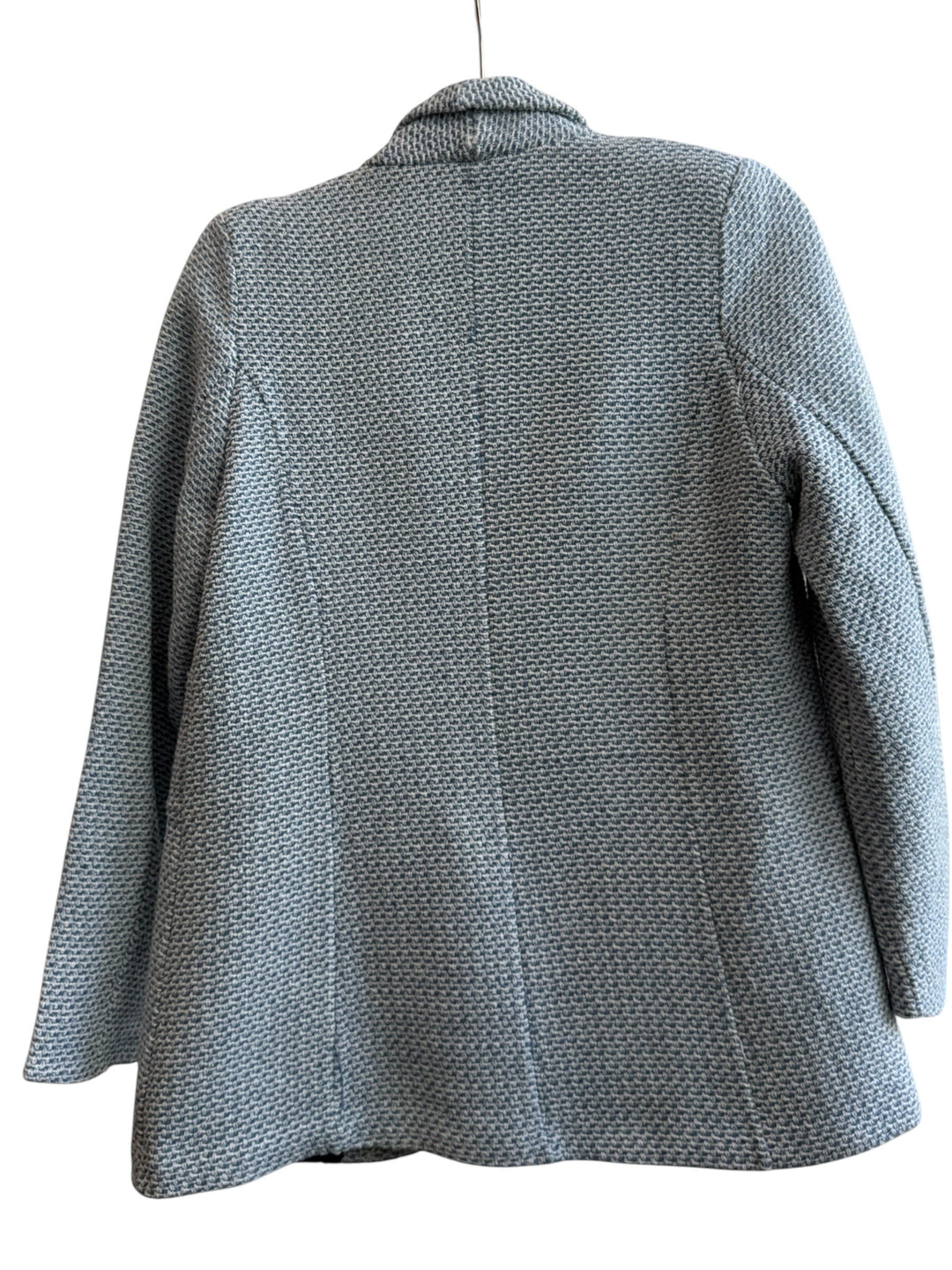 ReTrend blue and white textured blazer, size S, with shawl collar and flap pockets. Made in Italy.