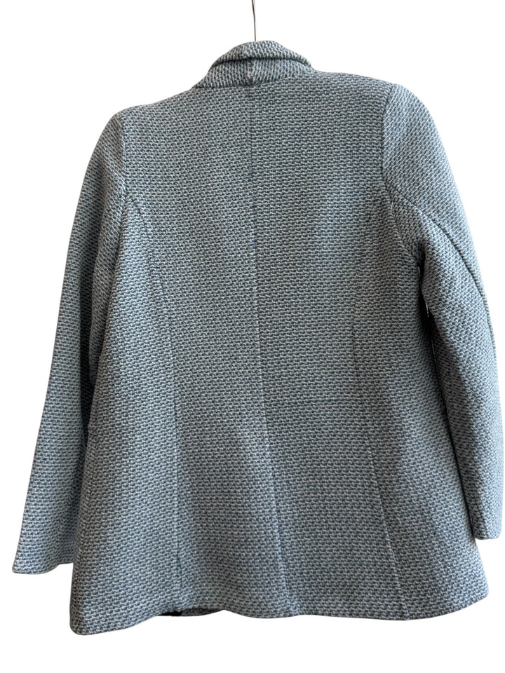 ReTrend blue and white textured blazer, size S, with shawl collar and flap pockets. Made in Italy.