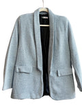 ReTrend blue and white textured blazer, size S, with shawl collar and flap pockets. Made in Italy.