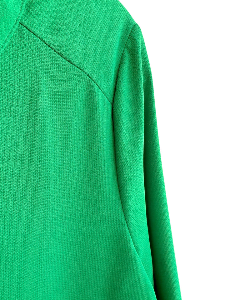 ReTrend green Zara dress, size L, fluid cut, 3/4 sleeves, decorative buttons, casual chic style.
