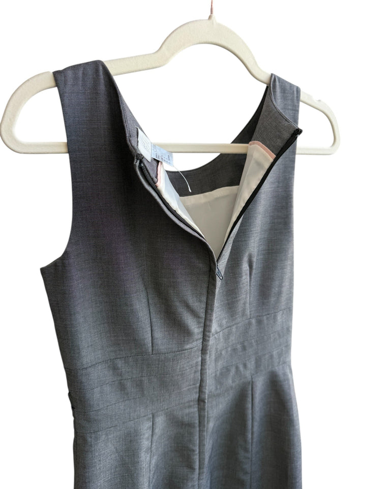 ReTrend grey marl tailored sheath dress size 36, sleeveless, zip back, ideal for office wear.