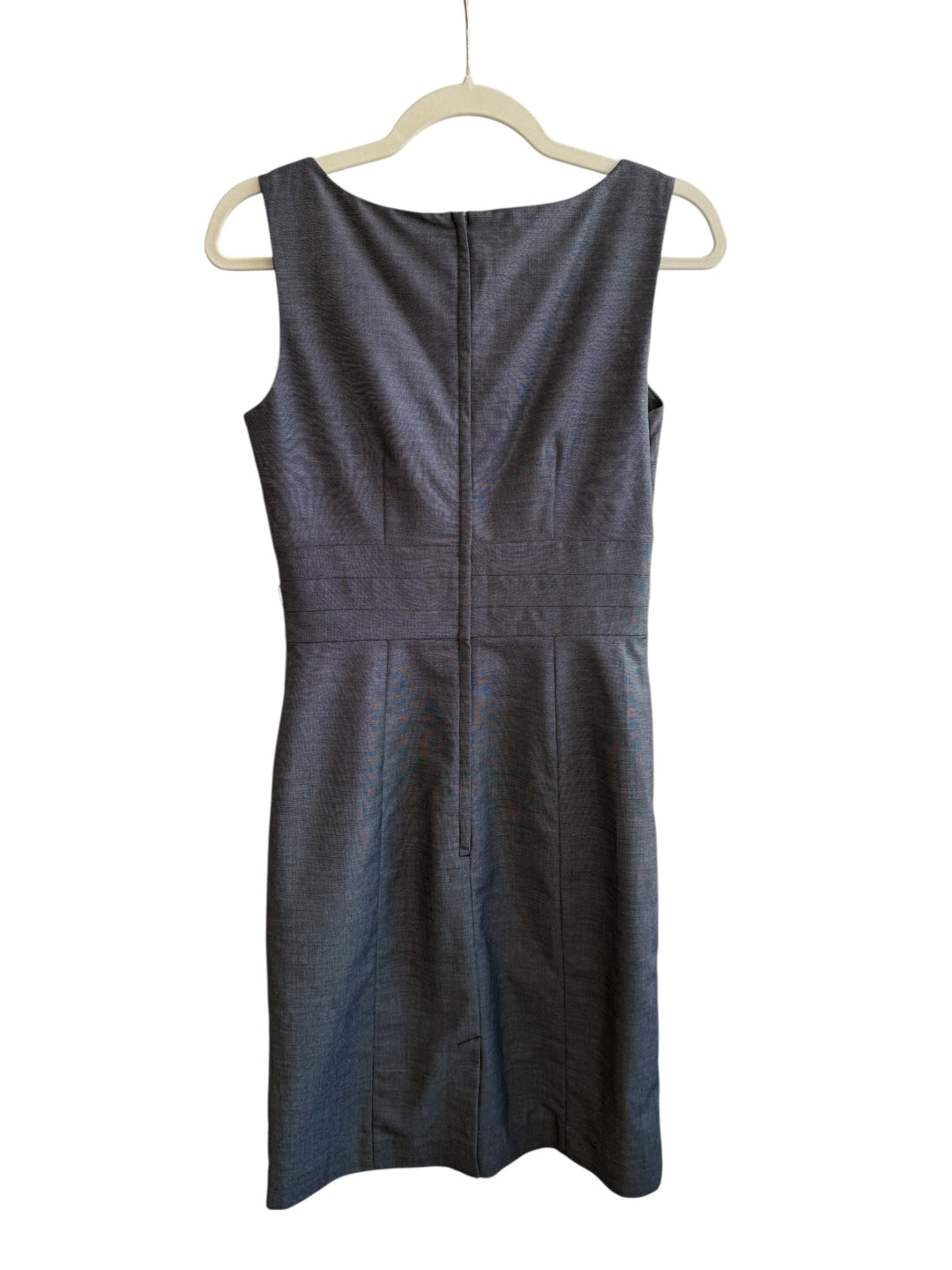 ReTrend H&amp;M grey marl structured sheath dress, size 36, with zip back and tailored waist. Ideal for office wear.