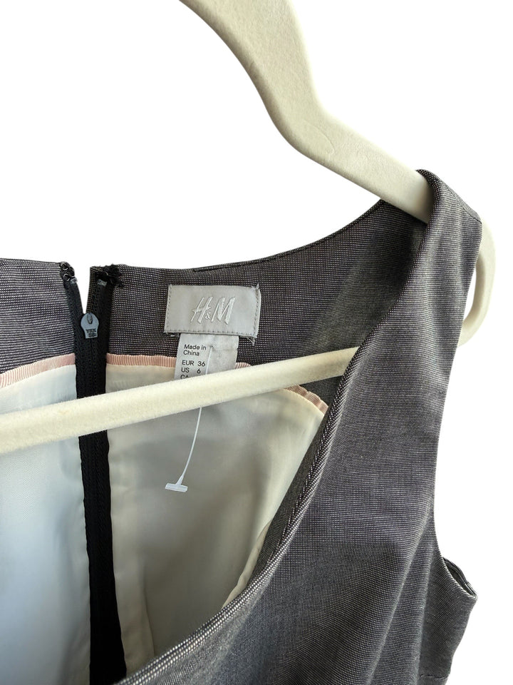 ReTrend H&amp;M grey marl structured sheath dress size 36, ideal for office wear.