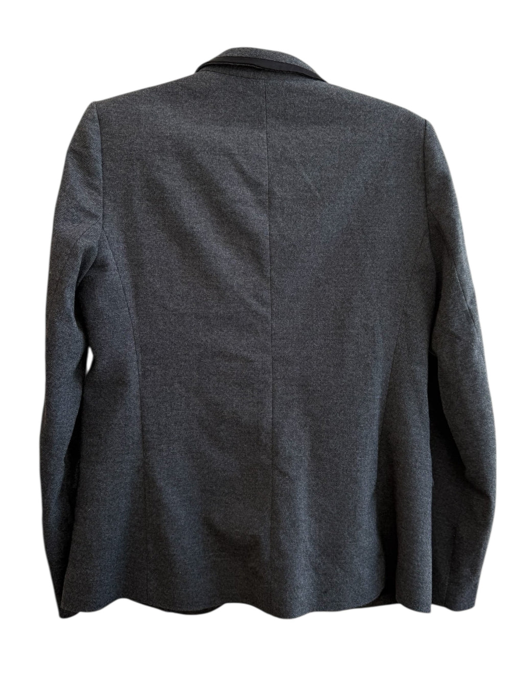 Mango grey marl tailored blazer with satin collar detail, size 40. Ideal for office or chic casual wear.