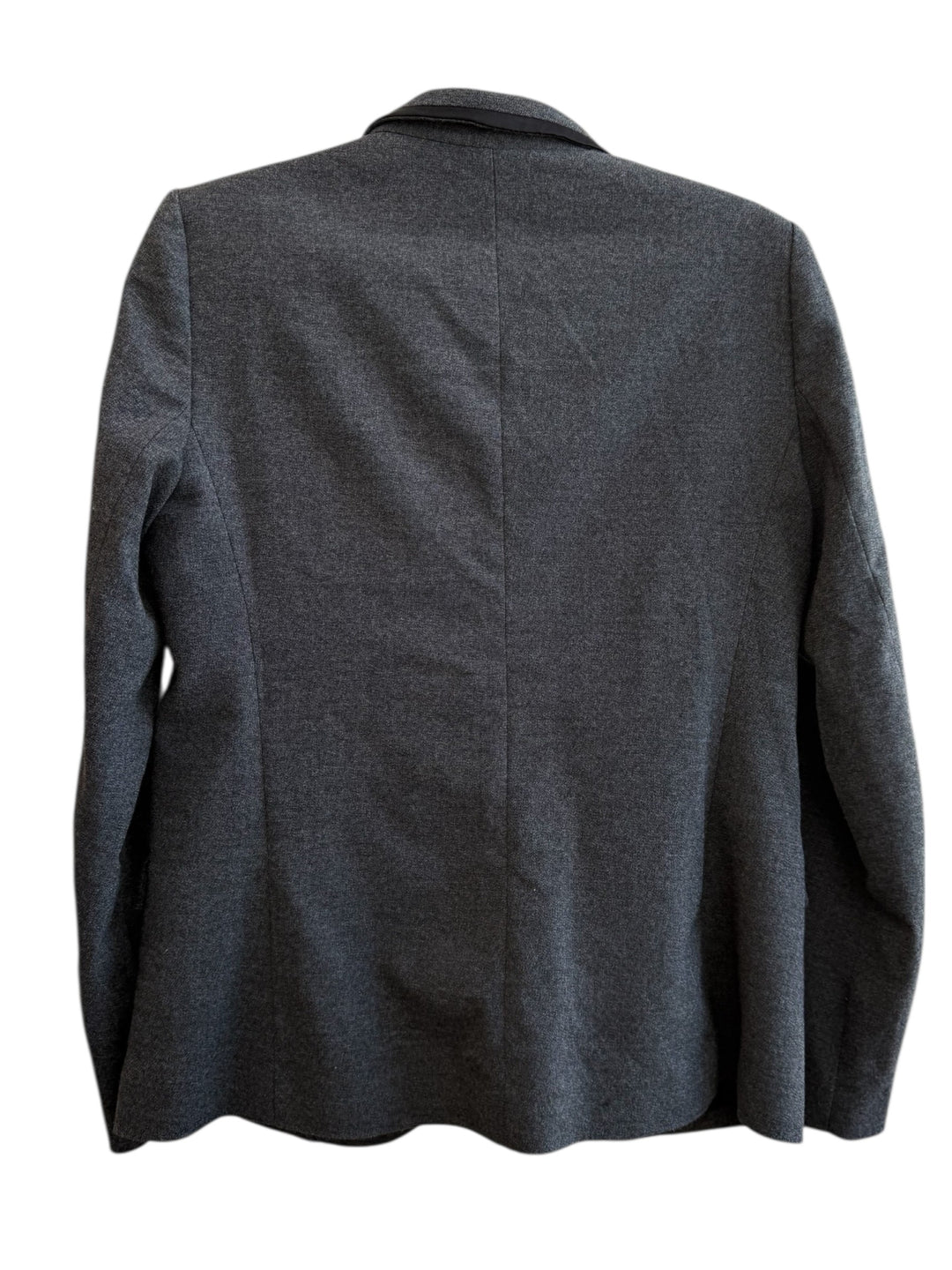 Mango grey marl tailored blazer with satin collar detail, size 40. Ideal for office or chic casual wear.