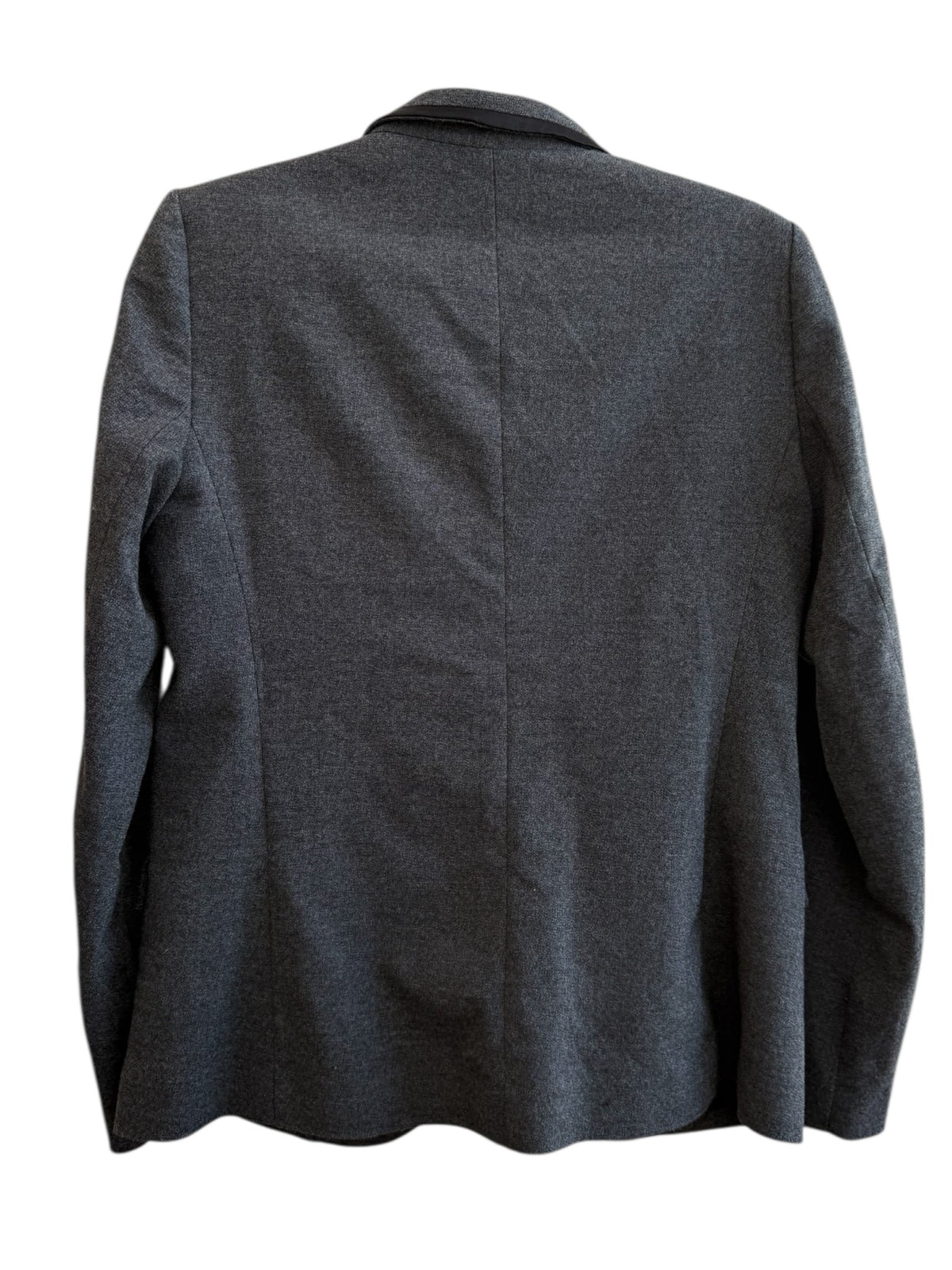 Mango grey marl tailored blazer with satin collar detail, size 40. Ideal for office or chic casual wear.