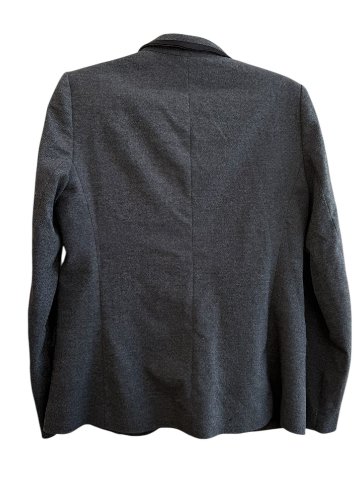 Mango grey marl tailored blazer with satin collar detail, size 40. Ideal for office or chic casual wear.