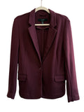 ReTrend VERO MODA bordeaux blazer, size 42, with a soft fabric, tailored collar, and flap pockets.