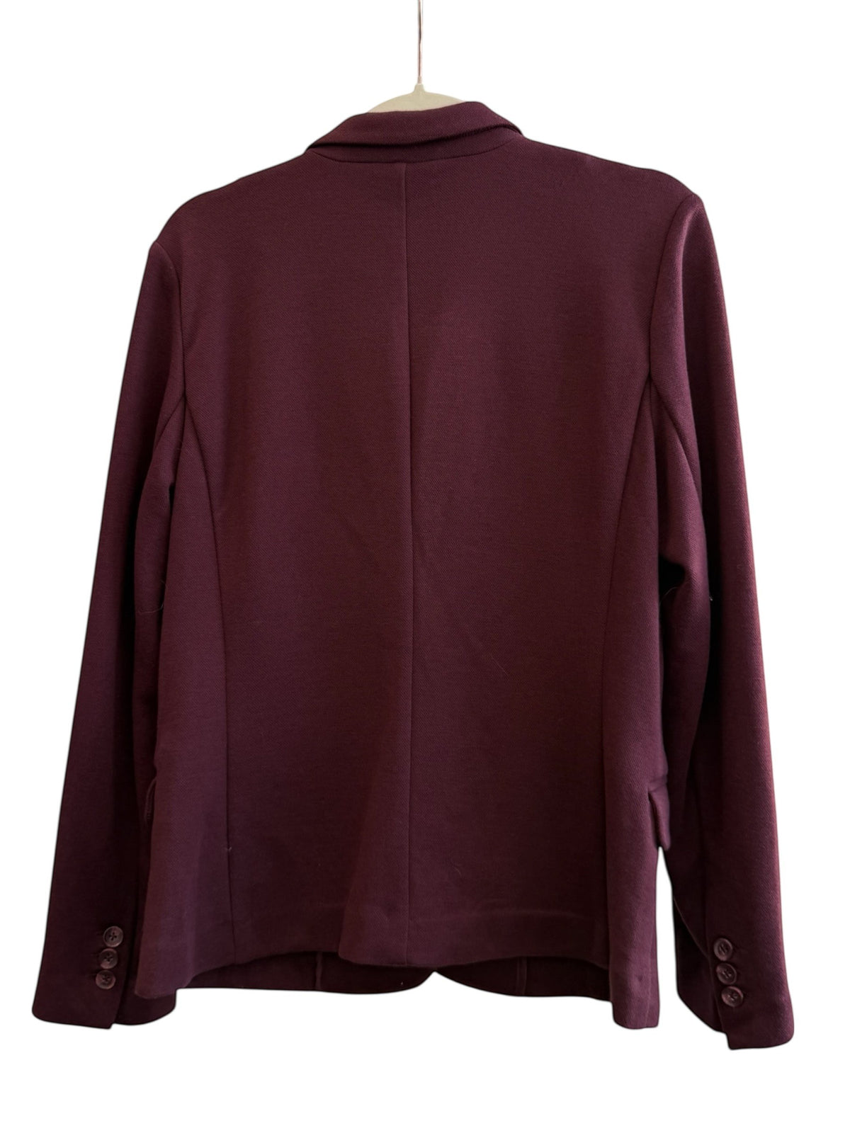 ReTrend VERO MODA bordeaux blazer with lapel collar, soft fabric, and button closure. Size 42.