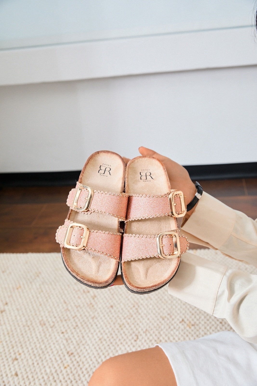 Sandales Rosie - champagne rosé